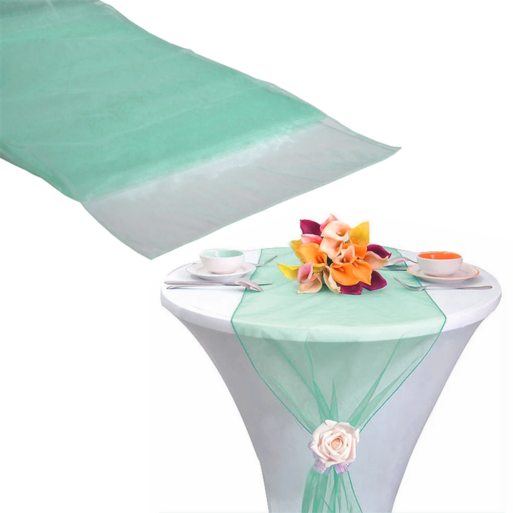 10pcs 30*275CM Organza Table Runner Tablecloth Cover Soft Sheer Fabric Chair Bows Wedding Xmas Party Banquet Table Decor
10pcs 30*275CM Organza Table Runner Tablecloth Cover Soft Sheer Fabric Chair Bows Wedding Xmas Party Banquet Table Decor