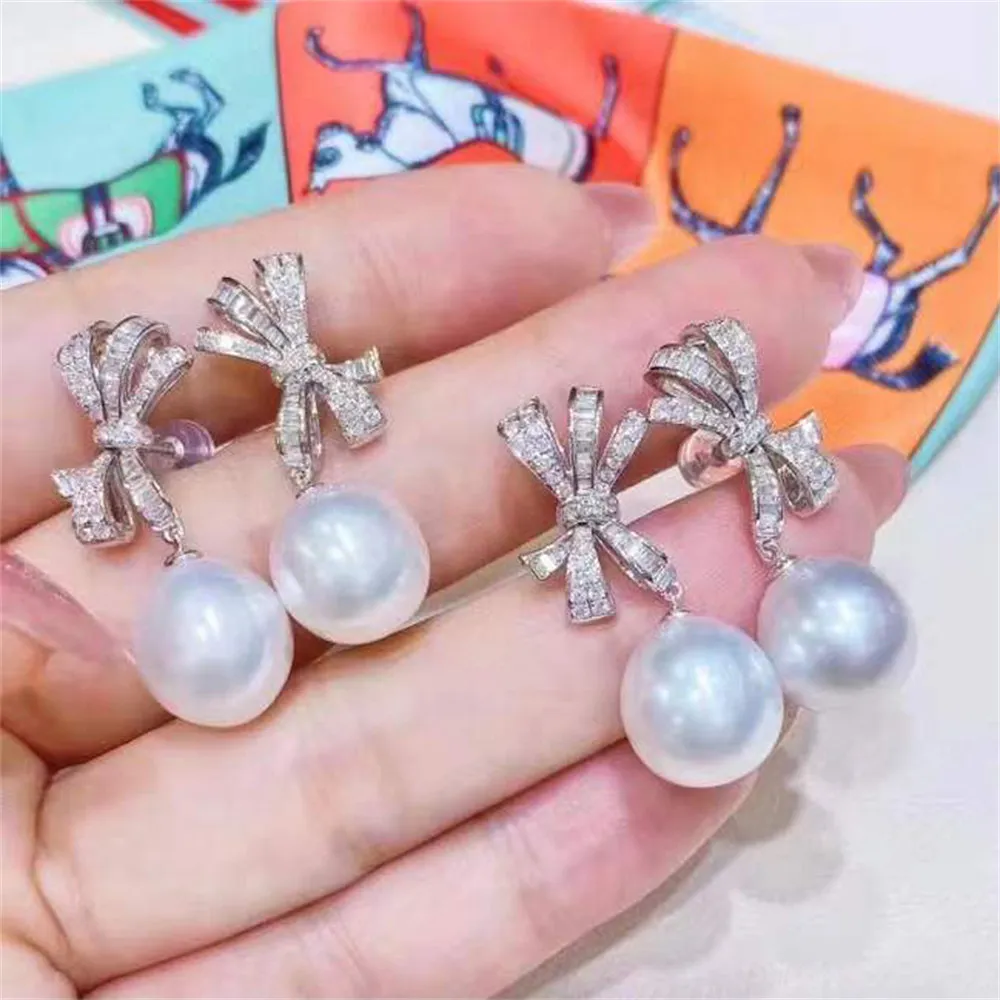 DIY Pearl Earnail Accessories S925 Sterling Silver Jewelry Bow Tie Earrings Women's Empty Fit 8-12mm Beads 
DIY Pearl Earnail Accessories S925 Sterling Silver Jewelry Bow Tie Earrings Women's Empty Fit 8-12mm Beads