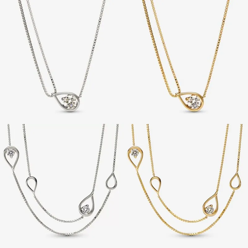 Infinite Lab-grown Diamond Long Pendant Necklace 14k Gold and 925 Silver Double Chain Collier Women Necklace Jewelry For Girl
Infinite Lab-grown Diamond Long Pendant Necklace 14k Gold and 925 Silver Double Chain Collier Women Necklace Jewelry For Girl