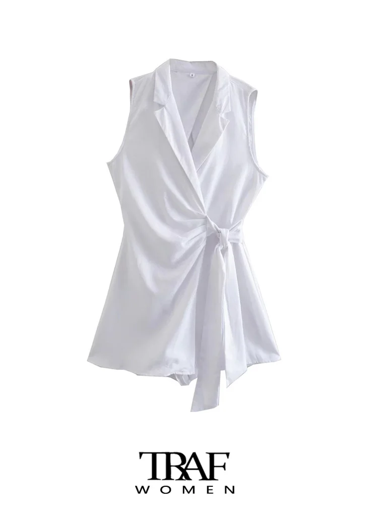 TRAF Women Fashion With Tie Belt Linen Playsuits Vintage Sleeveless Back Vents Female Jumpsuits Mujer
TRAF Women Fashion With Tie Belt Linen Playsuits Vintage Sleeveless Back Vents Female Jumpsuits Mujer
