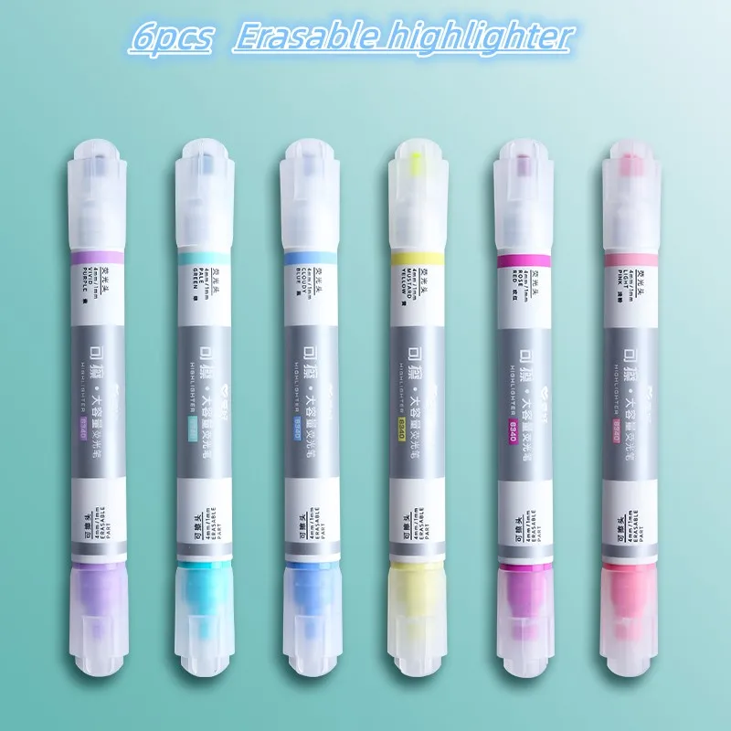 6pcs Erasable Highlighters Super Big Dual Tip Fluorescent Pen for Art Drawing Doodling Marking School Office Stationery
6pcs Erasable Highlighters Super Big Dual Tip Fluorescent Pen for Art Drawing Doodling Marking School Office Stationery