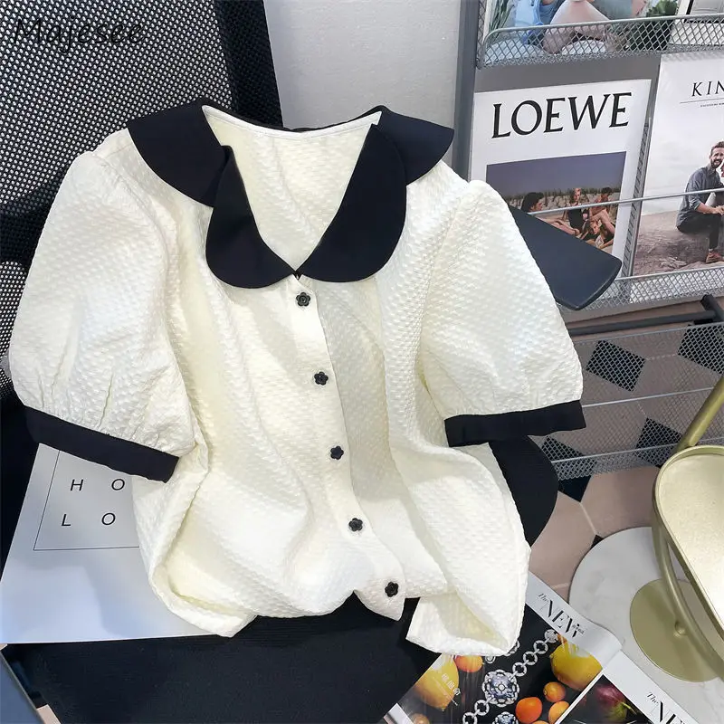 White Peter Pan Collar Shirts Women Kawaii Preppy Korean Style Aesthetic New Arrival Design Casual Temperament Students Harajuku
White Peter Pan Collar Shirts Women Kawaii Preppy Korean Style Aesthetic New Arrival Design Casual Temperament Students Harajuku
