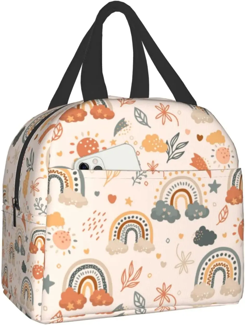 Aesthetic Boho Rainbow Lunch Box Insulated Lunch Bag for Women Men Reusable Lunch Tote Bags for Office Picnic Beach Travel
Aesthetic Boho Rainbow Lunch Box Insulated Lunch Bag for Women Men Reusable Lunch Tote Bags for Office Picnic Beach Travel