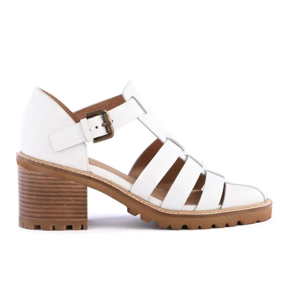 Roman Woven Sandals Leather Social Butterfly Sandals White Shallow Mouth Thick Heel Sandals Round Toe Buckle Casual Shoes
Roman Woven Sandals Leather Social Butterfly Sandals White Shallow Mouth Thick Heel Sandals Round Toe Buckle Casual Shoes