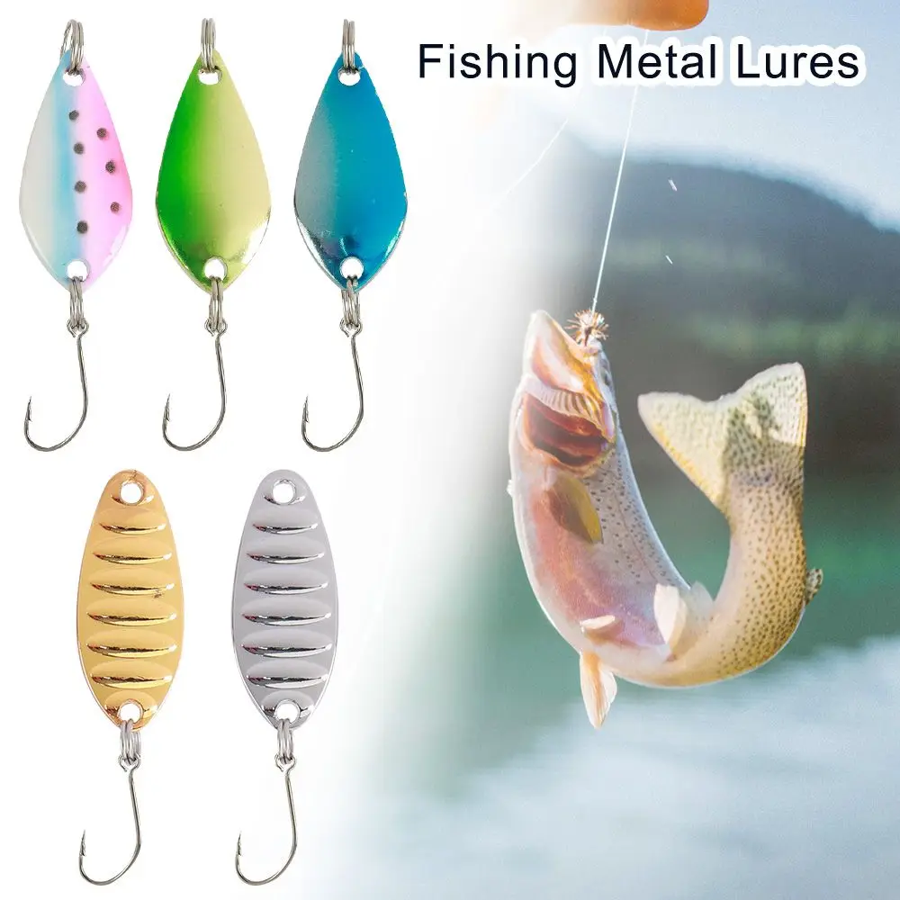 

Portable Durable trout Sequins Noise Paillette Spoon Spinner Crank Bait Feather Treble Hook Fishing Metal Lures