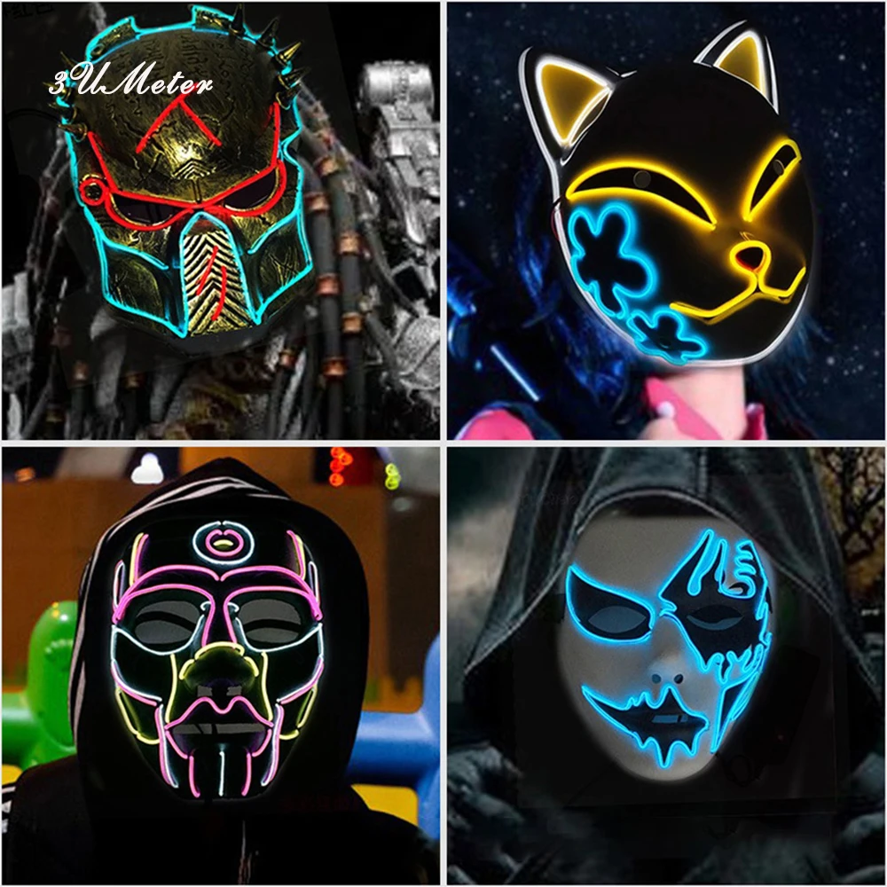 2023 New Halloween Mask LED Light up Mask Scary mask for Festival Cosplay Halloween Costume Masquerade Parties Carnival Gift
2023 New Halloween Mask LED Light up Mask Scary mask for Festival Cosplay Halloween Costume Masquerade Parties Carnival Gift