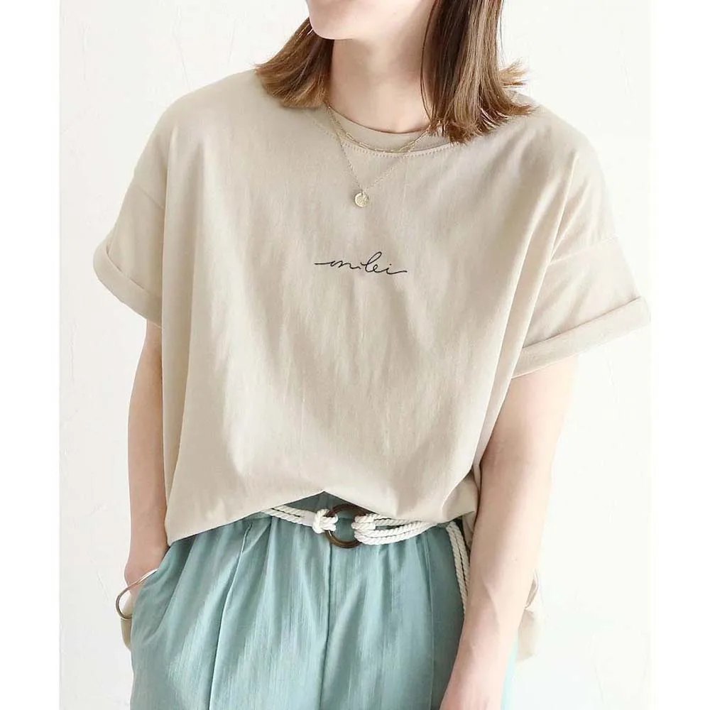 Women White T-shirt Letter Print Casual All-match Simple Short-sleeved Top Slim Pullover Elegant Chic Fresh Ladies Leisure Tops
Women White T-shirt Letter Print Casual All-match Simple Short-sleeved Top Slim Pullover Elegant Chic Fresh Ladies Leisure Tops