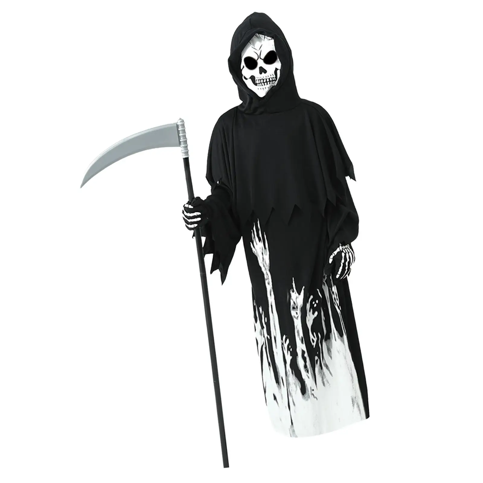 Набор Костюмов Grim Reaper, плащ с капюшоном, одежда ужасов, костюм скелета для нарядов, сцены, выступлений, вечерние, пасхальные реквизиты
Набор Костюмов Grim Reaper, плащ с капюшоном, одежда ужасов, костюм скелета для нарядов, сцены, выступлений, вечерние, пасхальные реквизиты