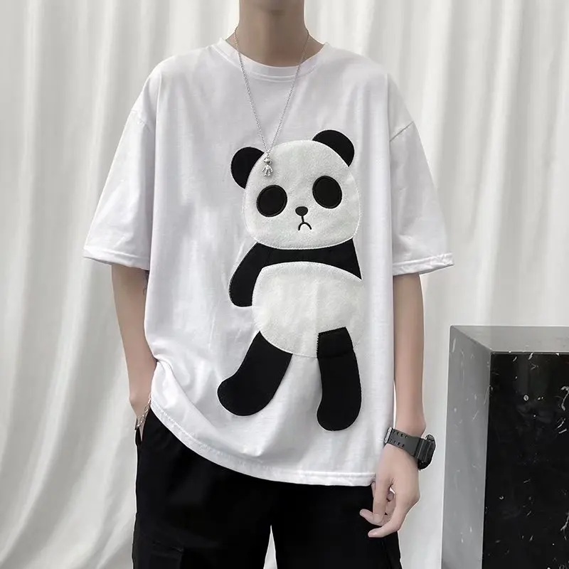 Cute Panda T-shirt Men Summer Fashion Short Sleeve T Shirt Embroidery O-Neck Tops Casual Loose Plus Size Tshirt
Cute Panda T-shirt Men Summer Fashion Short Sleeve T Shirt Embroidery O-Neck Tops Casual Loose Plus Size Tshirt