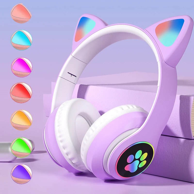 5.1 Bluetooth Wireless Headphones Headset Cat Ear Headphones For Childrens Kids Gift With Flash Light HD Voice Microphone
5.1 Bluetooth Wireless Headphones Headset Cat Ear Headphones For Childrens Kids Gift With Flash Light HD Voice Microphone