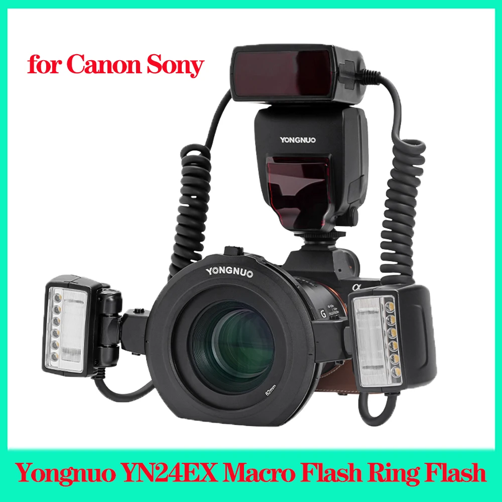 Кольцевая вспышка Yongnuo YN24EX YN24 EX E-TTL Twin Lite для макросъемки, двойная вспышка для камеры Canon, Sony, 2 головки, 4 кольца-адаптера
Кольцевая вспышка Yongnuo YN24EX YN24 EX E-TTL Twin Lite для макросъемки, двойная вспышка для камеры Canon, Sony, 2 головки, 4 кольца-адаптера