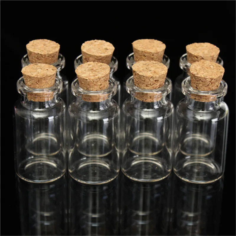 

10Pcs 12ml Small Cute Mini Cork Stopper Glass Bottles 45x24mm Vials Jars Containers Small Wishing Bottle Glass With Cork Stopper