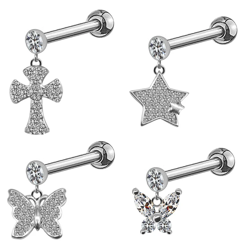 1Pc 2023 Crystal Drop Dangle Cartilage Helix Stud Earring Zircon Cross Tragus Piercing Earring for women Body Jewelry Gift
1Pc 2023 Crystal Drop Dangle Cartilage Helix Stud Earring Zircon Cross Tragus Piercing Earring for women Body Jewelry Gift
