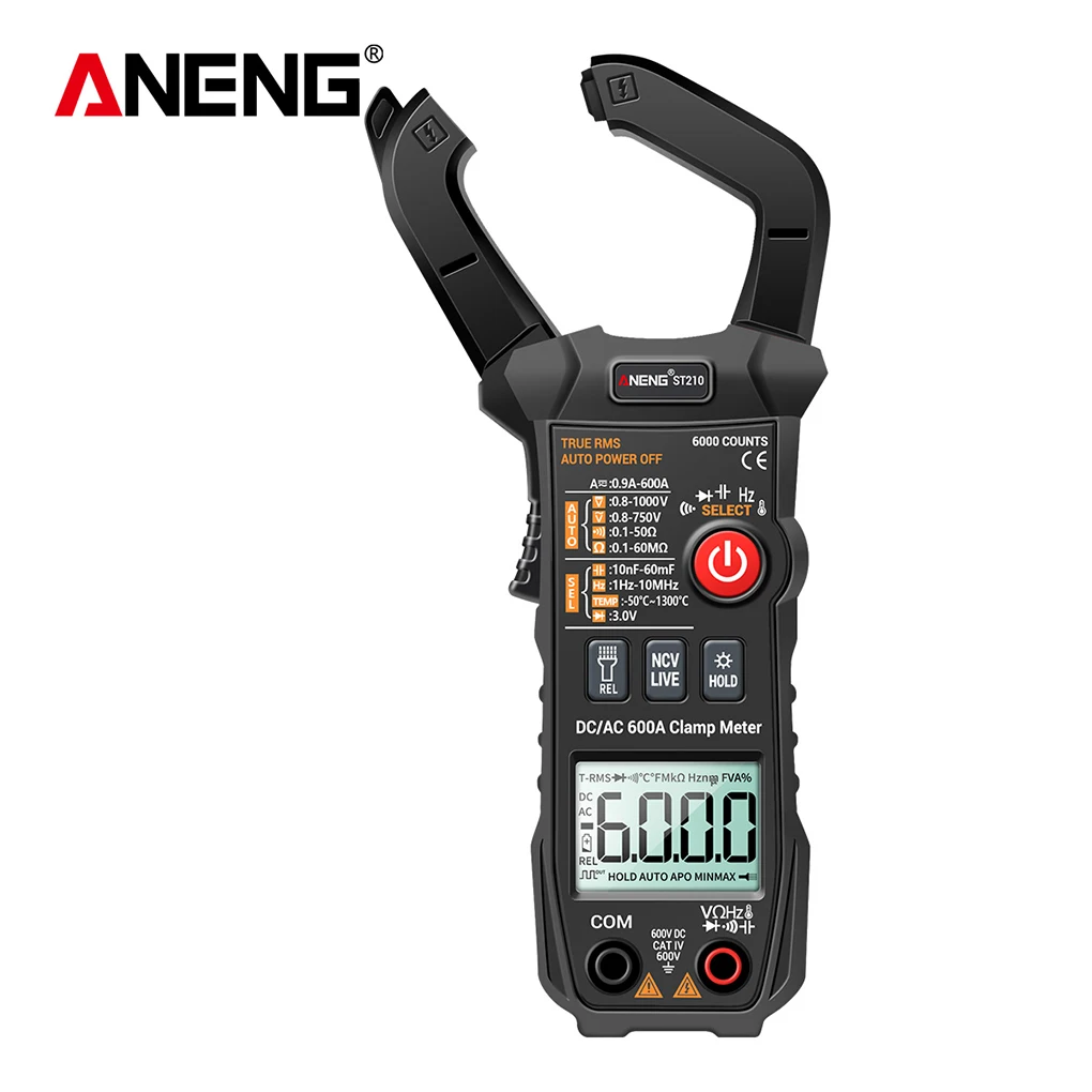 ANENG ST210 6000 Counts Clamp Multimeter LCD Tester Measuring Multimetro Frequency Detector Electrical Voltmeter
ANENG ST210 6000 Counts Clamp Multimeter LCD Tester Measuring Multimetro Frequency Detector Electrical Voltmeter