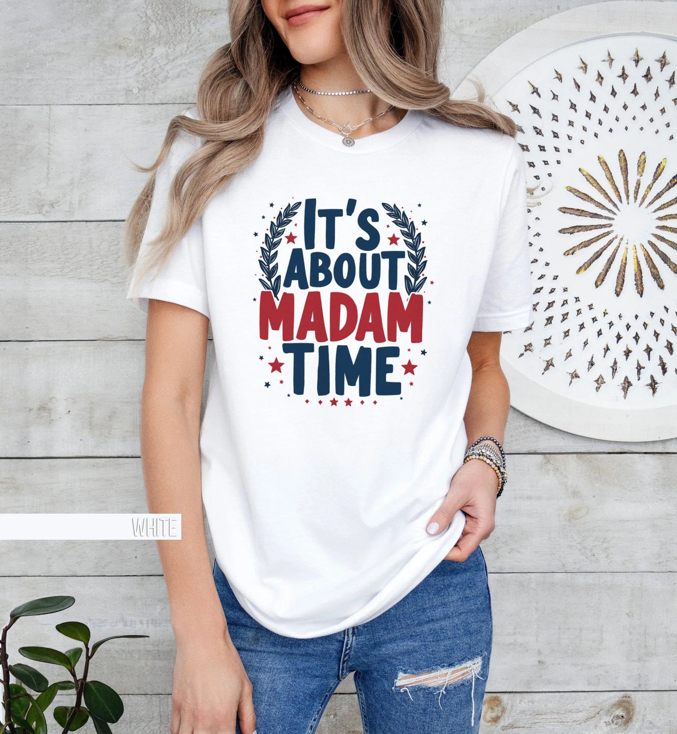 Футболка It About Madam Time выборы 2024 женская одежда в стиле феминистского слогана
