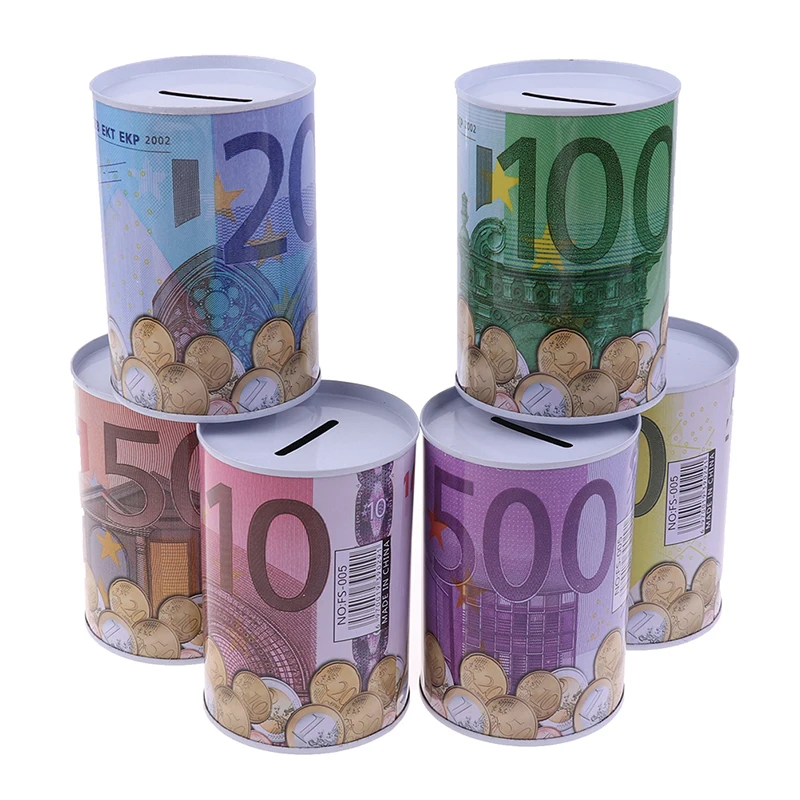 1PCs Creative Tinplate Cylinder Piggy Bank Euro Dollar Picture Box Household Saving Money Box Home Decoration Money Boxes
1PCs Creative Tinplate Cylinder Piggy Bank Euro Dollar Picture Box Household Saving Money Box Home Decoration Money Boxes