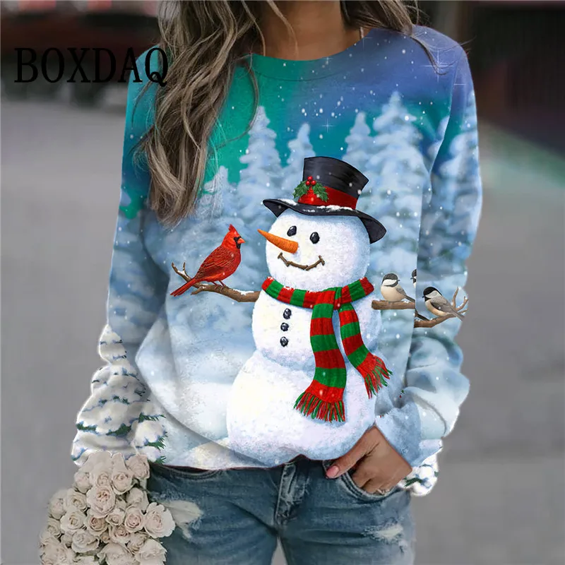 2022 Winter Women Christmas Snowman Sweatshirt Fashion Autumn Long Sleeve Loose Pullover Tops Casual Funny 3D Print X-Mas Hoodie
2022 Winter Women Christmas Snowman Sweatshirt Fashion Autumn Long Sleeve Loose Pullover Tops Casual Funny 3D Print X-Mas Hoodie
