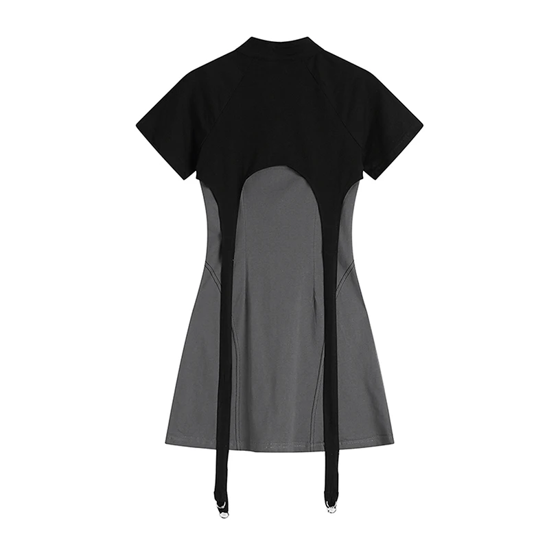 Grey Short Sleeve Mini Dress For Women High Street Fashion Tendy Goth Punk Two Pieces Spaghetti Strap Dresses Sets Pop Techwear
Grey Short Sleeve Mini Dress For Women High Street Fashion Tendy Goth Punk Two Pieces Spaghetti Strap Dresses Sets Pop Techwear