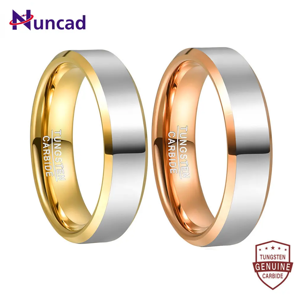 NUNCAD 6mm Tungsten Carbide Ring Steel Color Dome Beveled Gold Rosegold Women's Fashion Wedding Jewelry Best Gift Size 6-11 
NUNCAD 6mm Tungsten Carbide Ring Steel Color Dome Beveled Gold Rosegold Women's Fashion Wedding Jewelry Best Gift Size 6-11