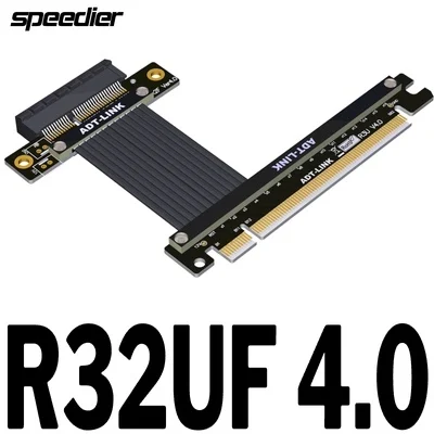 

Riser PCIe 4.0 x4 To X16 Extension Cable PCI Express Gen4 4x 16x Goldfinger Connector 90 180 Degree GPU Riser Extender