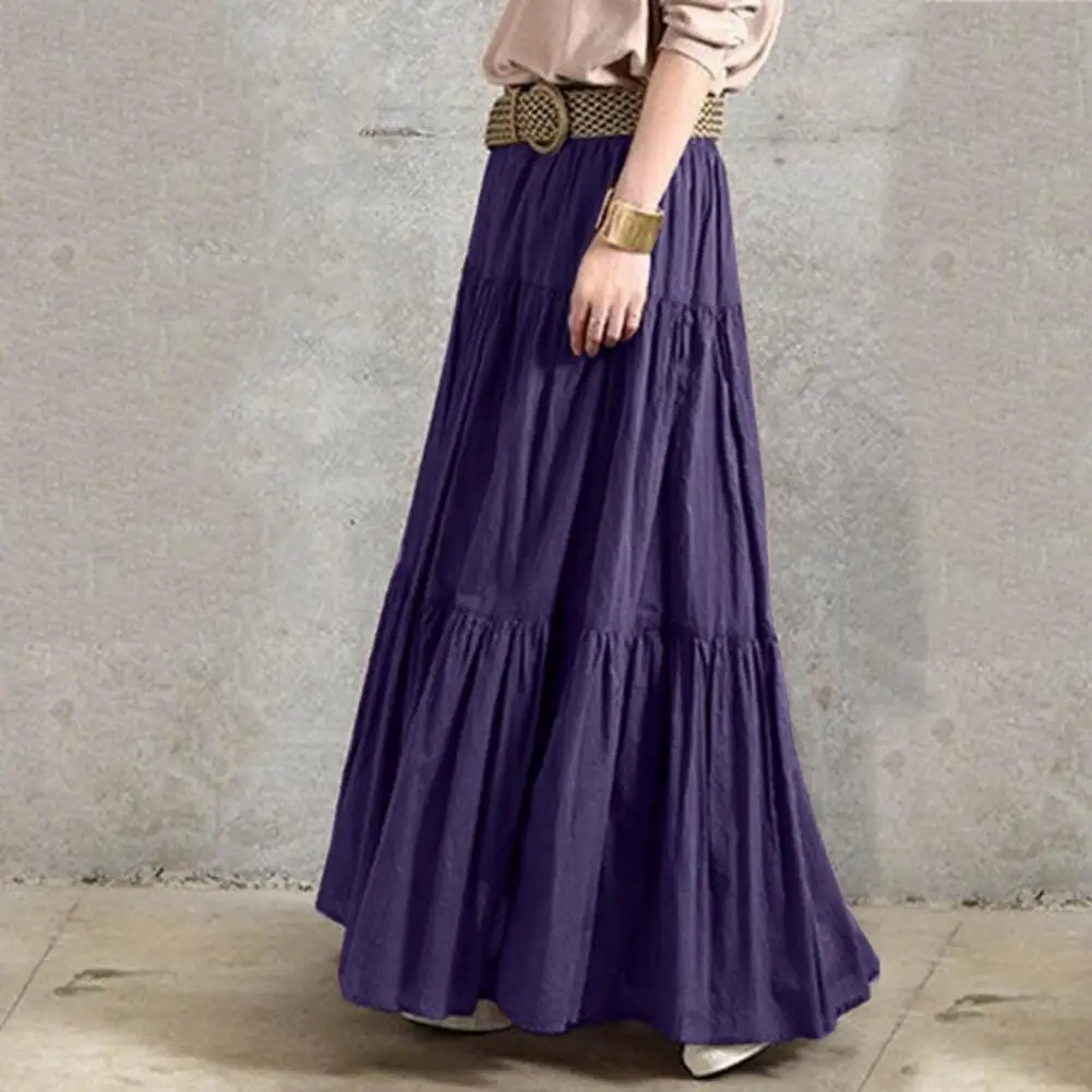 Stylish Long Skirt Elastic Waistband Windproof Women Skirt Women Spring Autumn Ruffle Pleated Skirt
Stylish Long Skirt Elastic Waistband Windproof Women Skirt Women Spring Autumn Ruffle Pleated Skirt