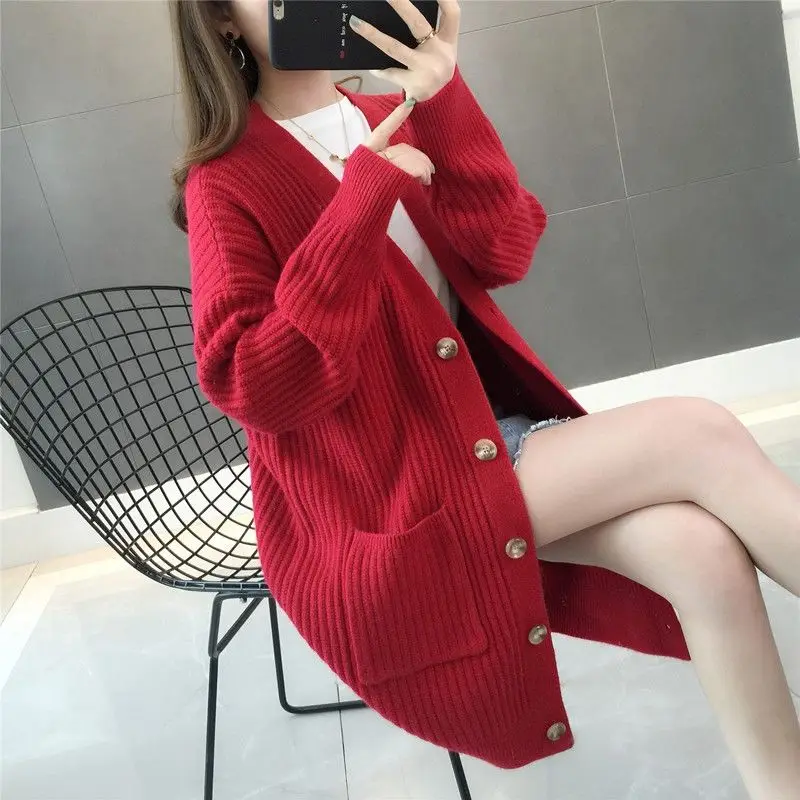 FAKUNTN V-neck Mid-length Casual Women Cardigan Sweater Loose Knit Jacket Top Spring Autumn
FAKUNTN V-neck Mid-length Casual Women Cardigan Sweater Loose Knit Jacket Top Spring Autumn