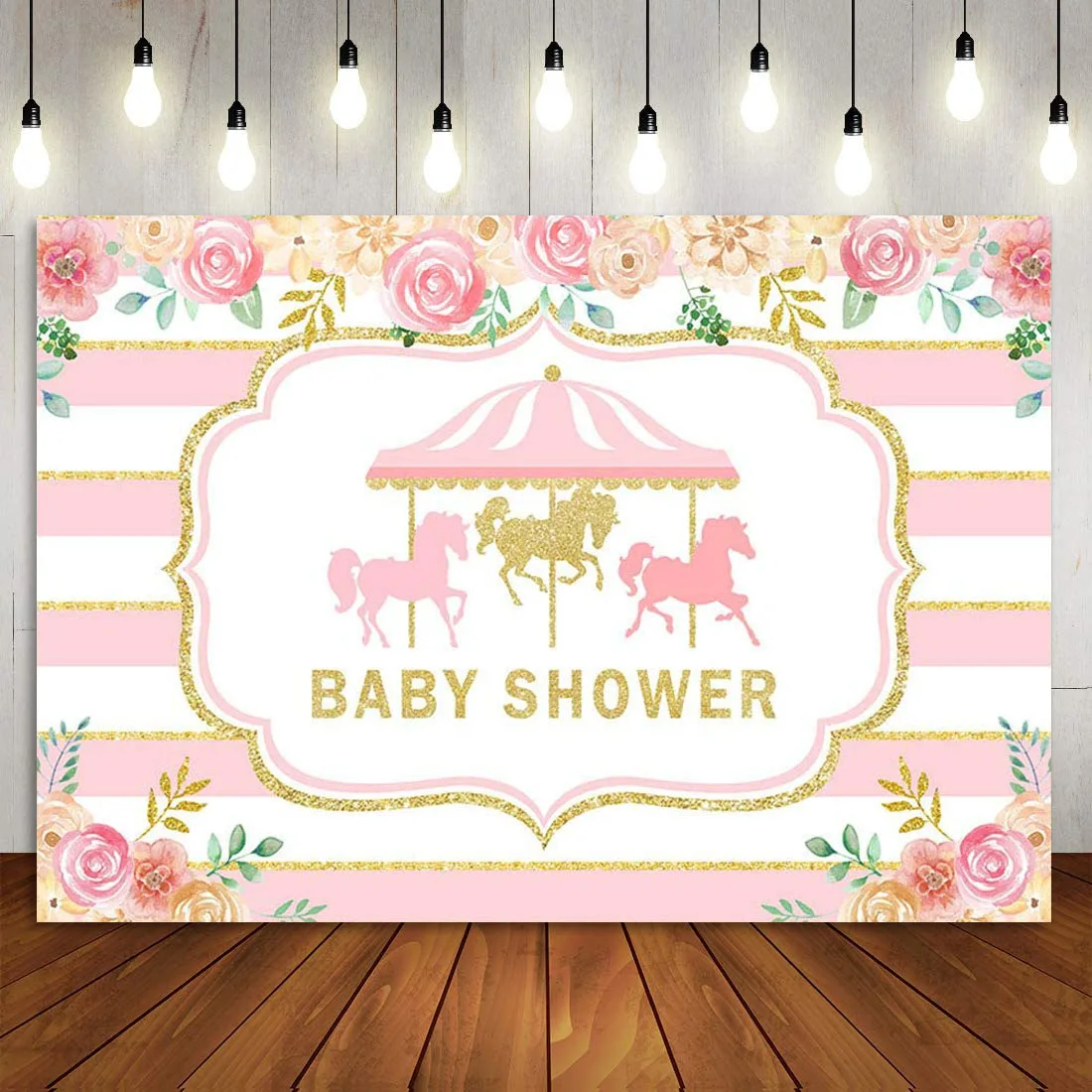 Carousel Girl Baby Shower Photo Studio Booth Background Pink Floral Princess Photography Backdrops Banner for Cake Table Poster
Carousel Girl Baby Shower Photo Studio Booth Background Pink Floral Princess Photography Backdrops Banner for Cake Table Poster