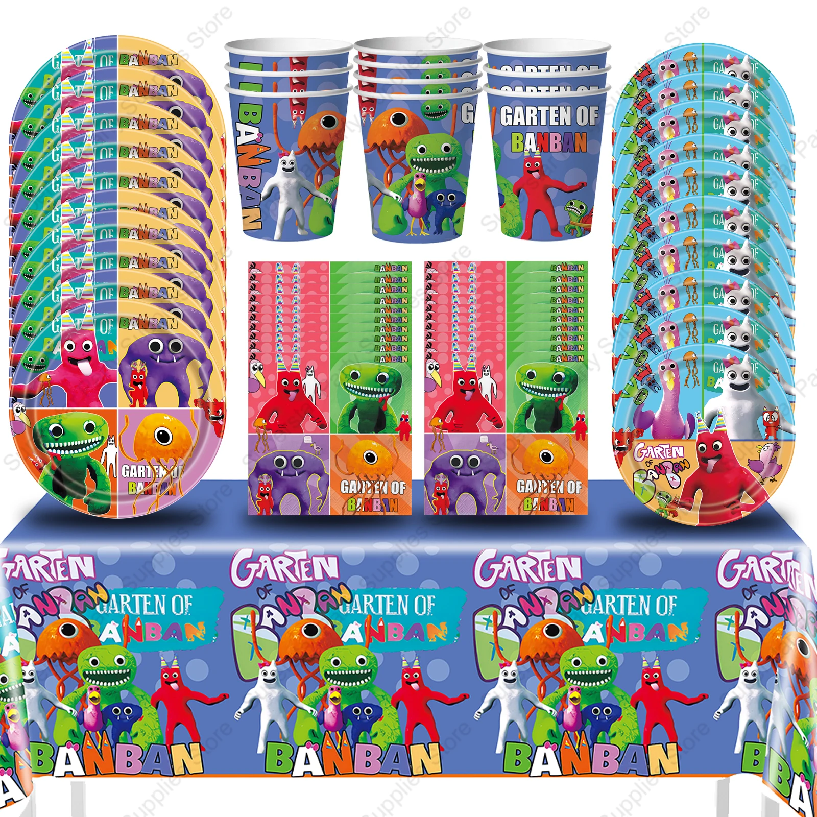 Garten of BanBan Birthday Party Supplies Rainbow Friends Paper Cups Plates Napkins Cake Toppers Banner for Kids Boys Baby Shower
Garten of BanBan Birthday Party Supplies Rainbow Friends Paper Cups Plates Napkins Cake Toppers Banner for Kids Boys Baby Shower