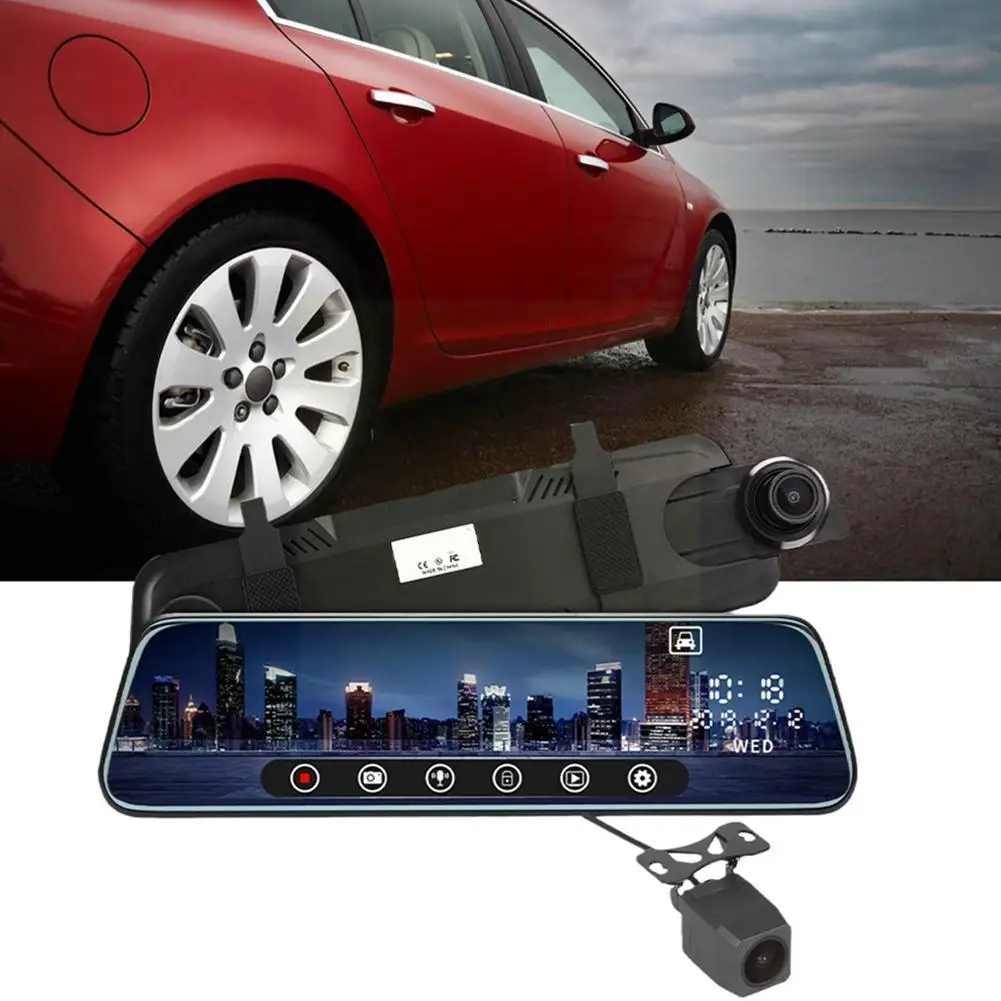 10" dash cam Dashcam Car DVR Video Recorder 1080P Night Dual Mirror Dash Vision Lens Rearview Media Camera cameras Rear W8I6
10" dash cam Dashcam Car DVR Video Recorder 1080P Night Dual Mirror Dash Vision Lens Rearview Media Camera cameras Rear W8I6