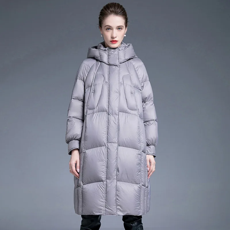 2023 Winter New arrival down coat hooded women's Mid length Korean Fashion Loose High end Thickened warm down jacket 23E132
2023 Winter New arrival down coat hooded women's Mid length Korean Fashion Loose High end Thickened warm down jacket 23E132
