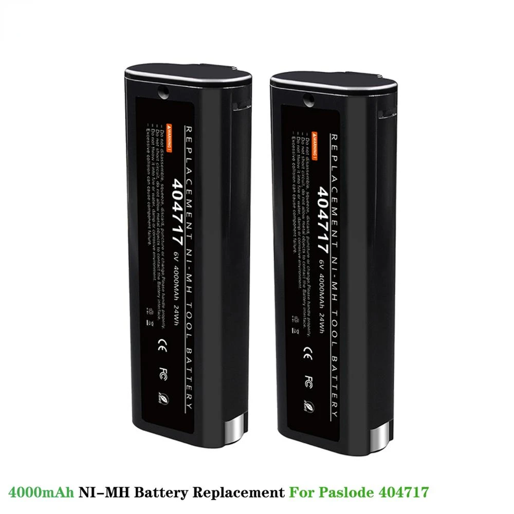 2023New 6V 4.0Ah NI-MH Battery Replacement For Paslode 404717 B20544E BCPAS-404717 404400 900400 900420 900600 power tool
2023New 6V 4.0Ah NI-MH Battery Replacement For Paslode 404717 B20544E BCPAS-404717 404400 900400 900420 900600 power tool