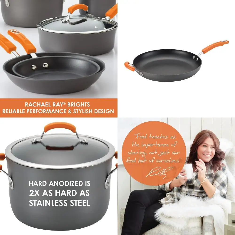 Deluxe Orange High-Performance Hard-Anodized Grey Non-Stick Frying Pan/Fry Pan/Skillet with Ergonomic Handle & Helper Handle for
Deluxe Orange High-Performance Hard-Anodized Grey Non-Stick Frying Pan/Fry Pan/Skillet with Ergonomic Handle & Helper Handle for