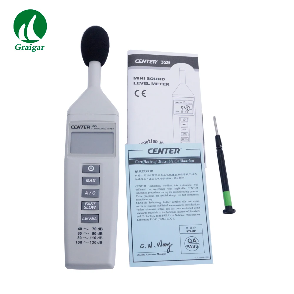 CENTER-329 Mini Sound Level Meter Level Range 40~130dB Frequency 125Hz to 80KHz
CENTER-329 Mini Sound Level Meter Level Range 40~130dB Frequency 125Hz to 80KHz