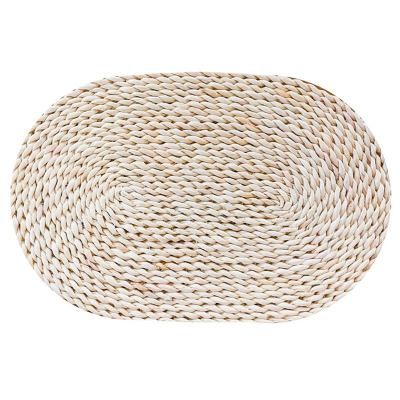 

For Mats Corn Water Grass Handmade Weave Round Coaster Pad Heat Insulation Placemat Table Decoration Accessories