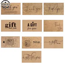 50pcs Kraft Paper Card Greeting Tags Thank You For Your Order For Small Shop Gift DIY Crafts Decoration Card For Small Business