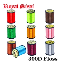 Royal Sissi 10Colors fly tying super floss thread highly waxed 300D fly tying flat silky yarn for Salmon Steelhead trout flies