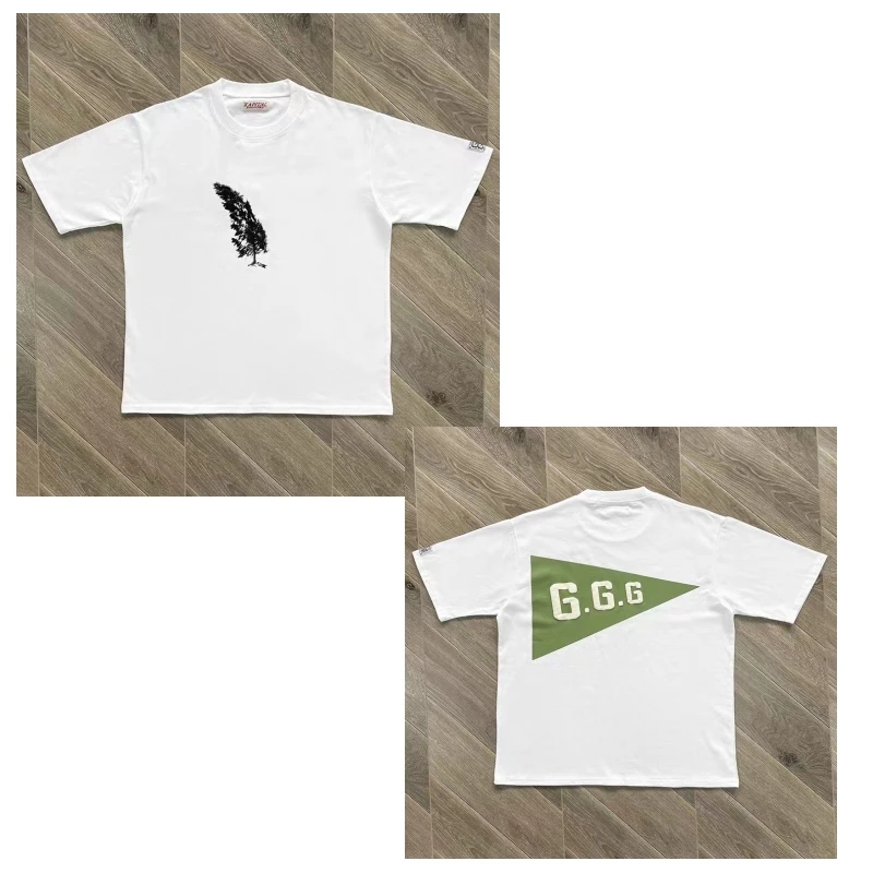 

23SS Новинка, футболка Kapital Windstorm, с принтом дерева, буквы G, футболки с коротким рукавом для мужчин и женщин, топы