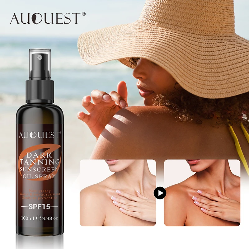

AUQUEST Body Self Tanners & Bronzers Skin Protection Dark Tanning Sunscreen Oil Spray Shine Brown Sun Cream Body Care