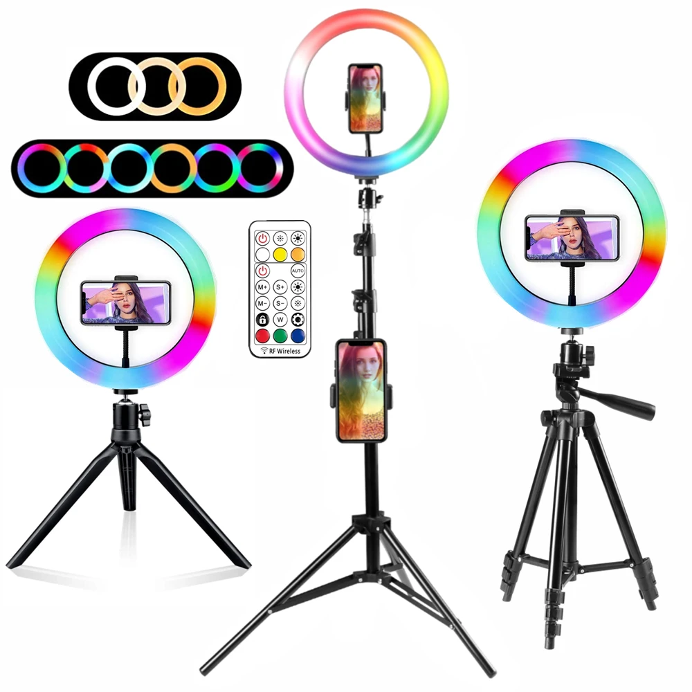 Ring Light Rgb Lamp Ring Round With Tripod For Smartphone Mobile Led Video Light Ring To Make Youtube Photographic Lighting
Ring Light Rgb Lamp Ring Round With Tripod For Smartphone Mobile Led Video Light Ring To Make Youtube Photographic Lighting
