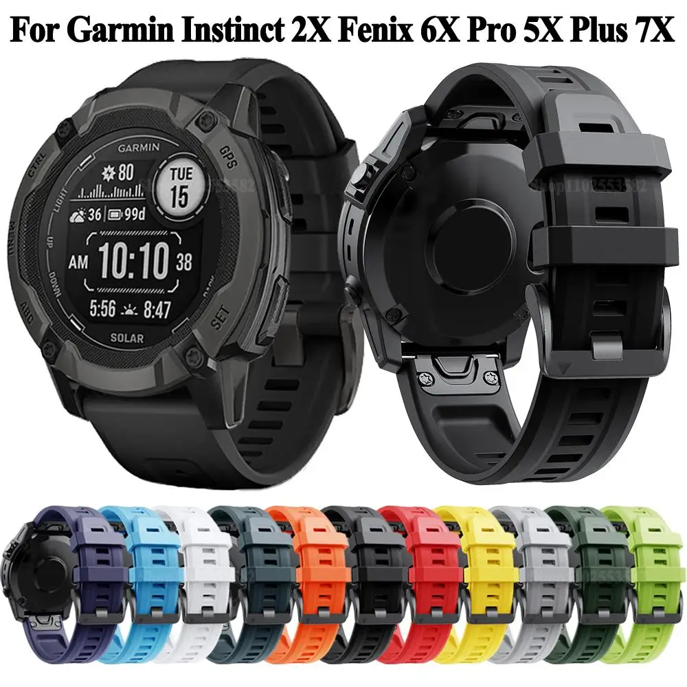 QuickFit Silicone Watch Strap For Garmin Instinct 2X Solar Watchband 26mm 22mm For Garmin Fenix 6X 6 Pro 5X 5 Plus 7X 7 Bracelet
QuickFit Silicone Watch Strap For Garmin Instinct 2X Solar Watchband 26mm 22mm For Garmin Fenix 6X 6 Pro 5X 5 Plus 7X 7 Bracelet