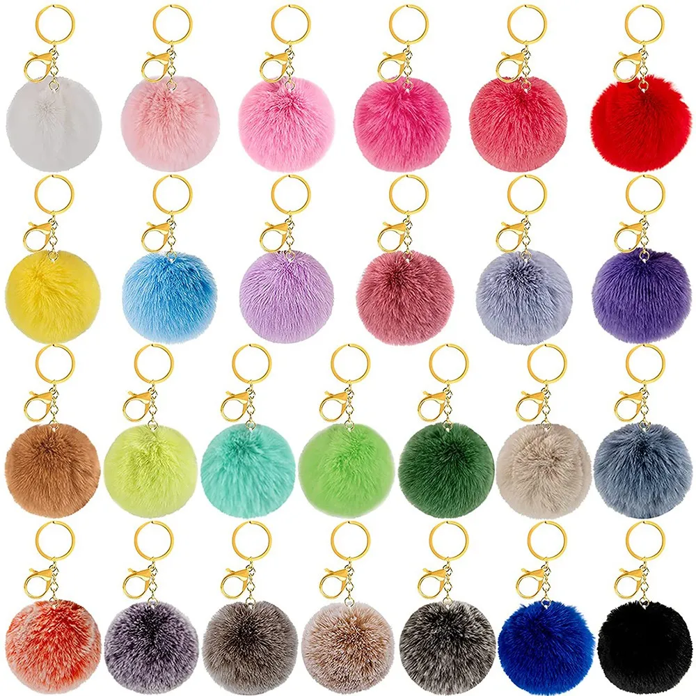 26Pcs Pom Poms Keychains Rabbit Faux Fur Pom Poms Balls Keychain Fluffy Pom Poms with Keychain Hooks for Bag Accessories
26Pcs Pom Poms Keychains Rabbit Faux Fur Pom Poms Balls Keychain Fluffy Pom Poms with Keychain Hooks for Bag Accessories