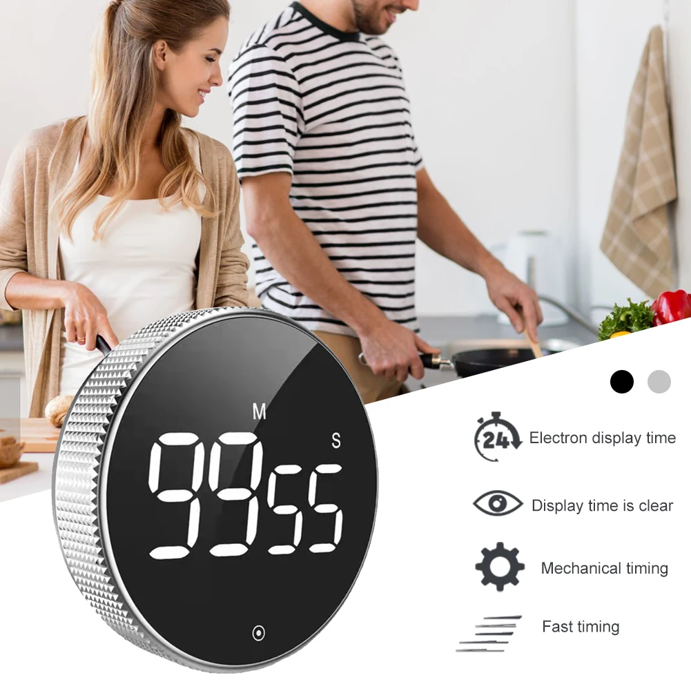 Magnetic LED Digital Timer Rotary Countdown Alarm Clock With 3 Volume Levels Kitchen Timer For Cooking Shower Training Study
Magnetic LED Digital Timer Rotary Countdown Alarm Clock With 3 Volume Levels Kitchen Timer For Cooking Shower Training Study