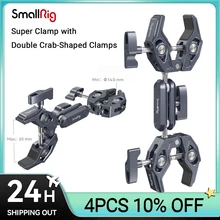 SmallRig Super Clamp with Double Crab-Shaped Clamps Double-arm Ball Head Adapter for Action Chamber, Tripod, Umbrella 4103