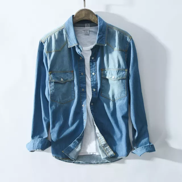 2022New Autumn New Men's Long-sleeved Denim Shirt Fashion Casual Blue Slim Fit Cotton Jeans Shirt Male Brand Clothes
2022New Autumn New Men's Long-sleeved Denim Shirt Fashion Casual Blue Slim Fit Cotton Jeans Shirt Male Brand Clothes