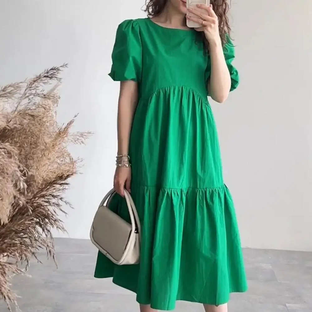 Fashionable Women Dress Solid Color Loose Pure Color Women Dress Breathable Women Midi Dress Female Clothes
Fashionable Women Dress Solid Color Loose Pure Color Women Dress Breathable Women Midi Dress Female Clothes