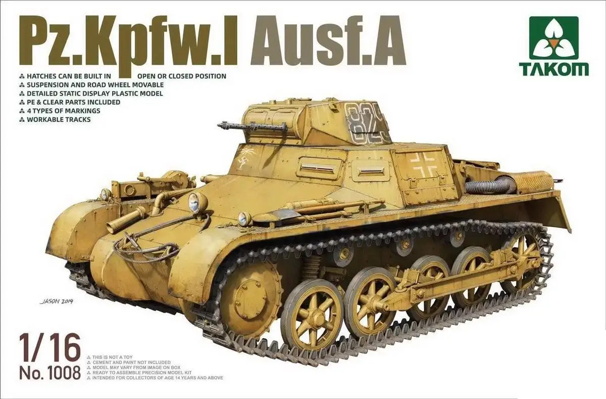 TAKOM 1008 1/16 Scale DEUTSCHER PANZERKAMPFWAGEN I AUSF tank model kit 2020
TAKOM 1008 1/16 Scale DEUTSCHER PANZERKAMPFWAGEN I AUSF tank model kit 2020