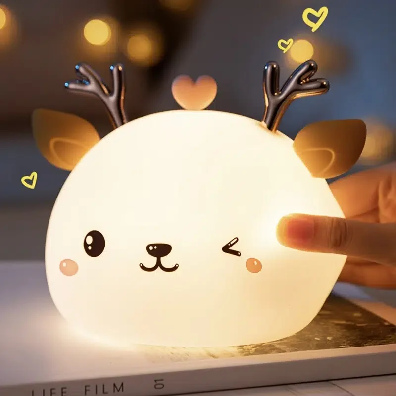 HMTX Baby Bed Lamp, Christmas Gift, Mini Night Light Novelty Little Cute Deer Silicone Beat Light Birthday Gift, Chargeable [180
HMTX Baby Bed Lamp, Christmas Gift, Mini Night Light Novelty Little Cute Deer Silicone Beat Light Birthday Gift, Chargeable [180
