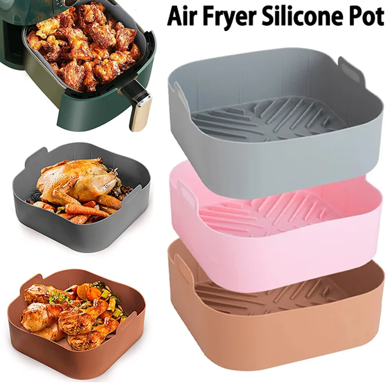 AirFryer Silicone Basket Pot Silicone Mold Air Fryer Easy To Clean Oven Baking Trays Pizza Plate Grill Pan Air Fryer Accessories 
AirFryer Silicone Basket Pot Silicone Mold Air Fryer Easy To Clean Oven Baking Trays Pizza Plate Grill Pan Air Fryer Accessories