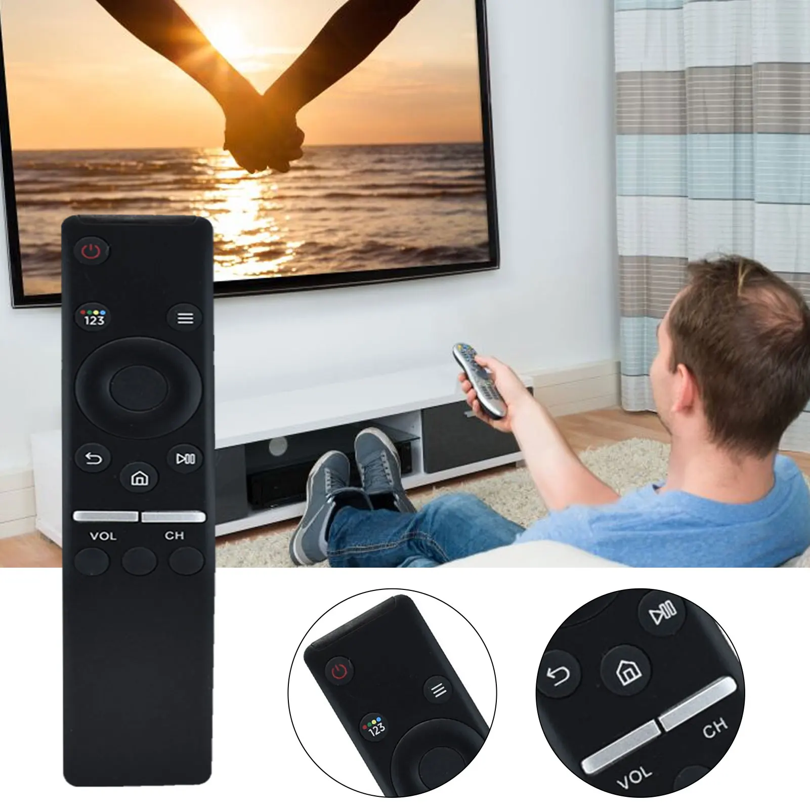 Unviersal Smart TV Remote Control Replacement LED LCD Television Remote Control Black All Functions For TCL RC3000E02
Unviersal Smart TV Remote Control Replacement LED LCD Television Remote Control Black All Functions For TCL RC3000E02