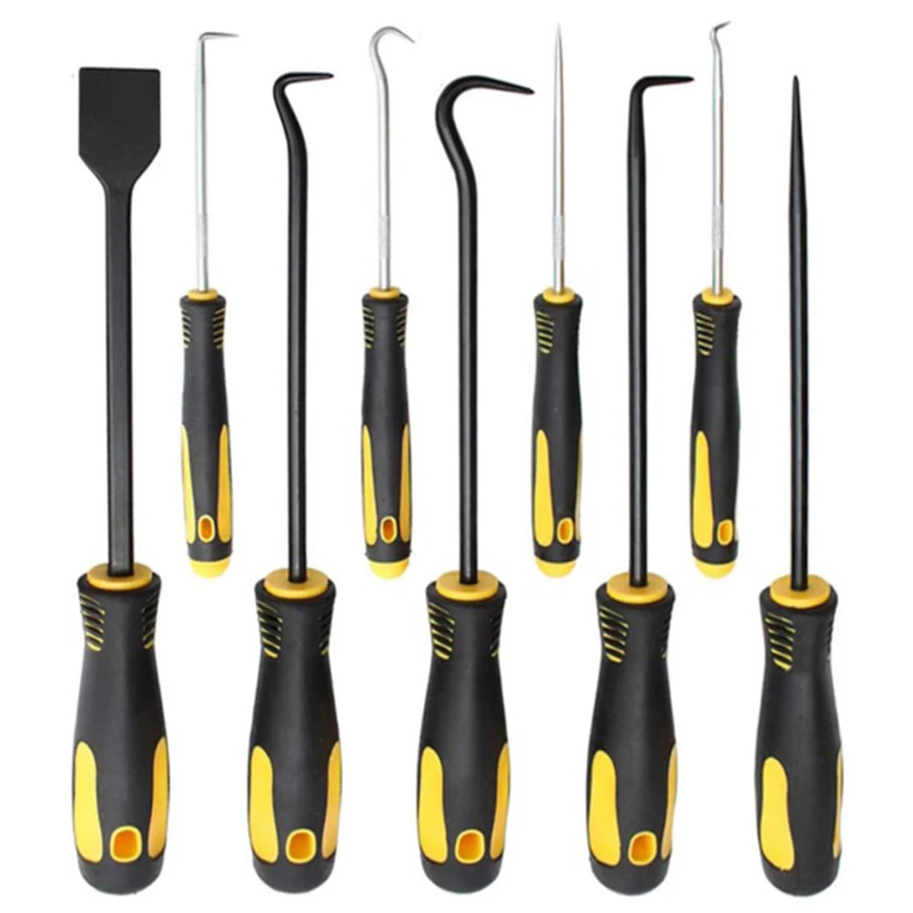 9pcs/set Oil Seal Puller Hook&Pick Set Straight 90° Full Angled Hook For Separating Wire Removing Fuse O Rings Retrieving Washer
9pcs/set Oil Seal Puller Hook&Pick Set Straight 90° Full Angled Hook For Separating Wire Removing Fuse O Rings Retrieving Washer